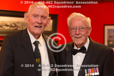Ronald Roy HICKEY, DFC 425654 RAAF, and Kevin John DENNIS, CGM, 437121 RAAF, veterans of 462 Squadron, 01 June 2014